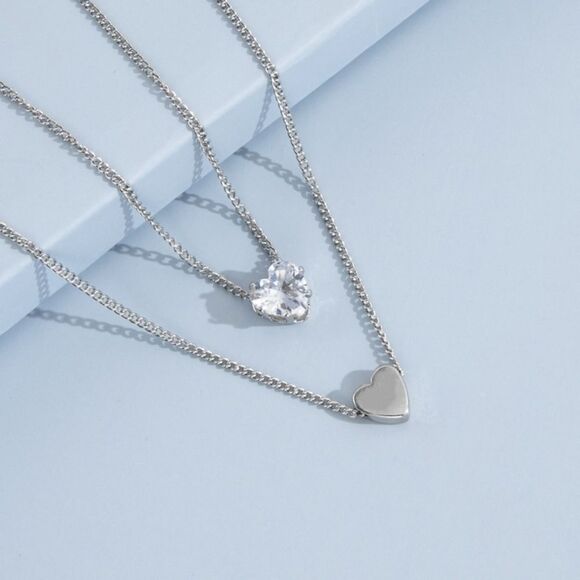 Necklace double layered Rhinestone NWT fashion jewelry - Picture 2 of 6